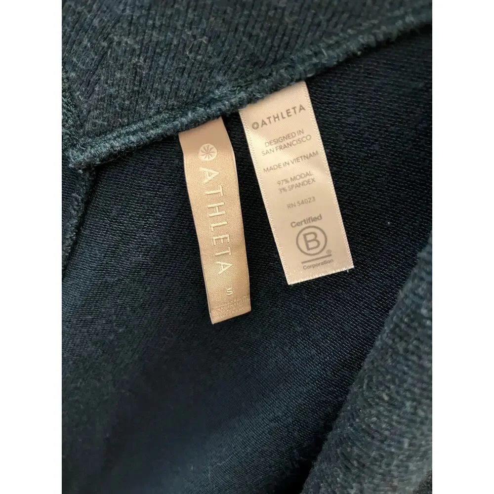 Athleta Nirvana Wrap Open Cardigan Dark Vista Teal Modal Yoga Lounge Top Sz S - Picture 5 of 5